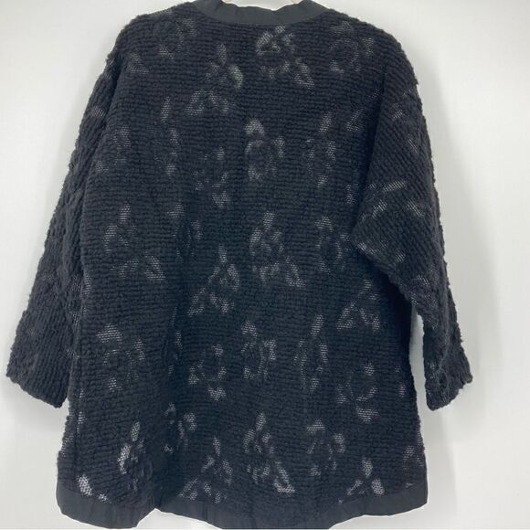 NWT Laura Tanzer Rose Butterfly Knit Jacket Size M Black Color - Picture 4 of 10